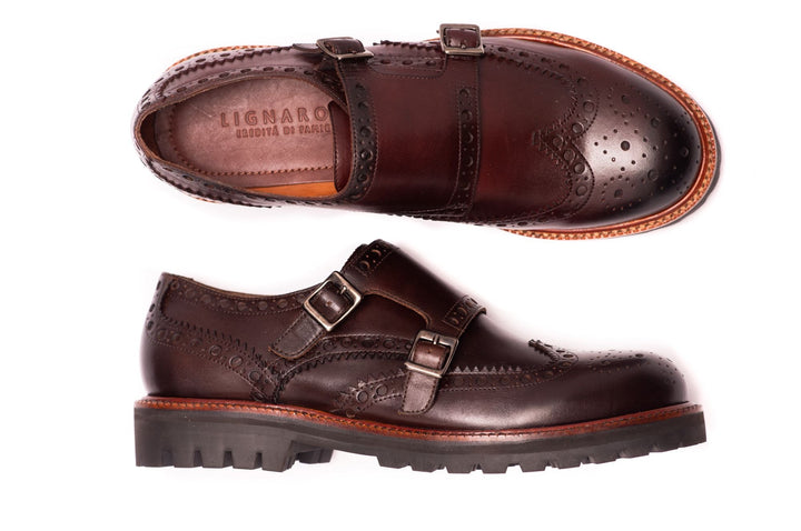 Siracusa Double Monk Straps Coffee