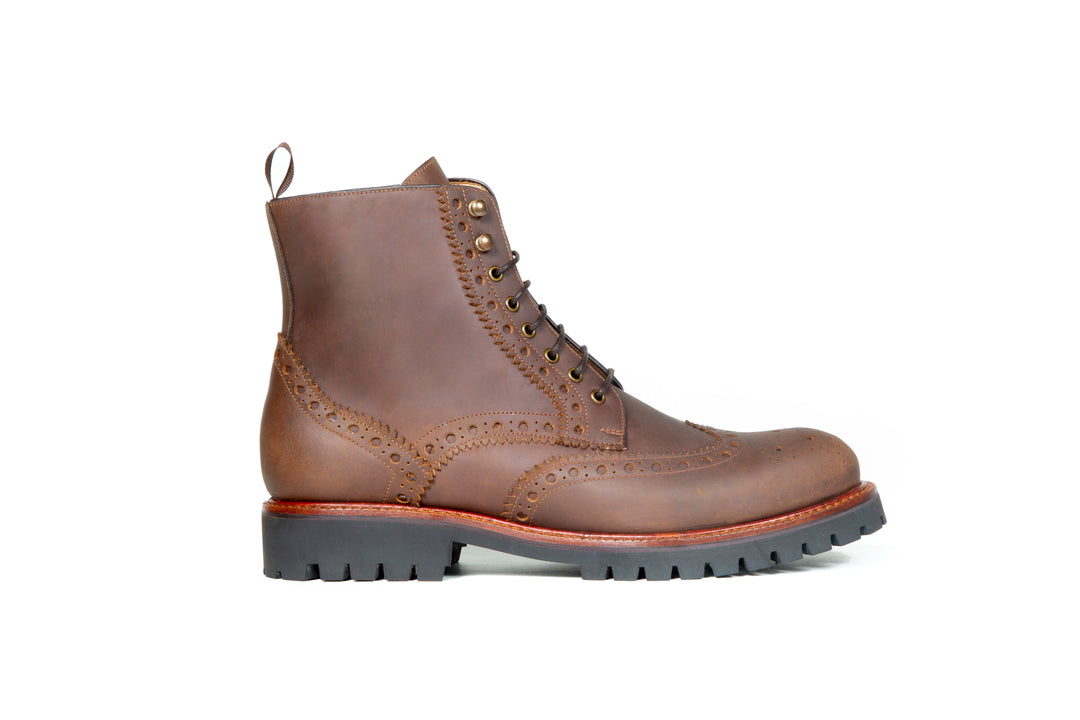 San Gimignano Derby Boots Pull Up Leather Café